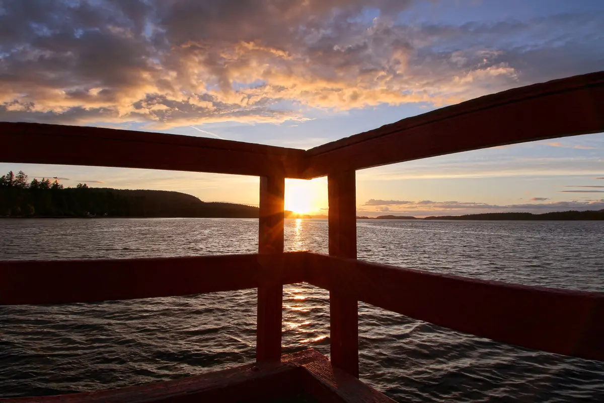 Salt Spring Island coastline at sunset